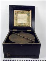 2071 open.jpg; 2071; Speeldoos voor metalen platen met gaatjes; speeldoos